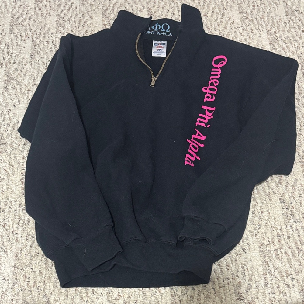 Black Omega Phi Alpha Quarter-Zip Sweatshirt